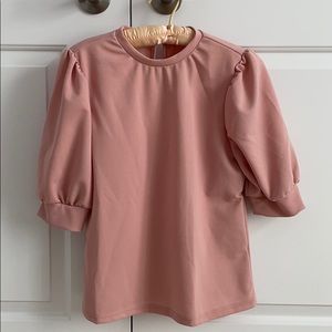 Pink short sleeve blouse